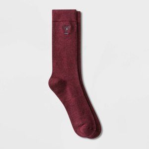 Goodfellow Martini Embroidered Men’s Dress Crew Socks Red New